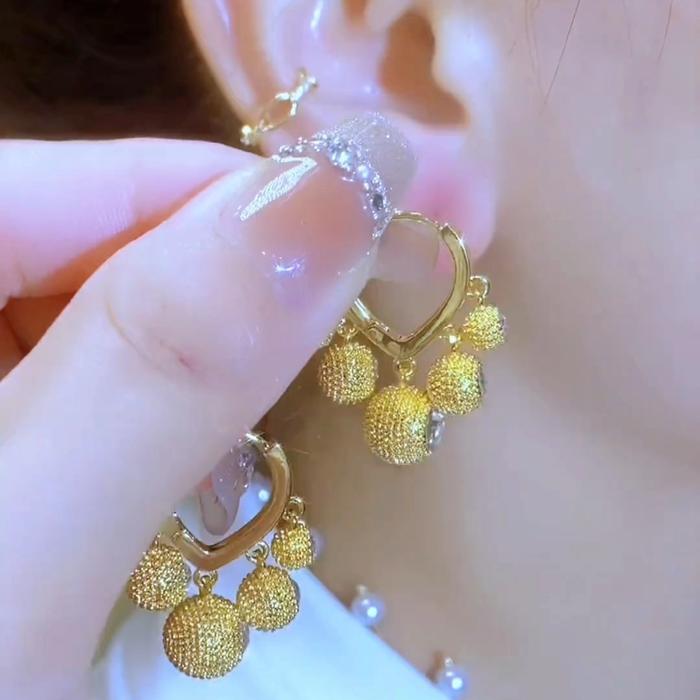 (Bebas beli 2 dapat bonus) COD A34 Anting durian bola 5 lucky hoki titanium wanita cakep titanium or