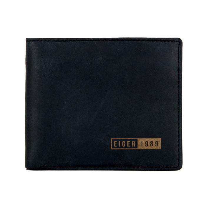 Dompet Lipat Pria Eiger Original Bahan Kulit Black Pelle