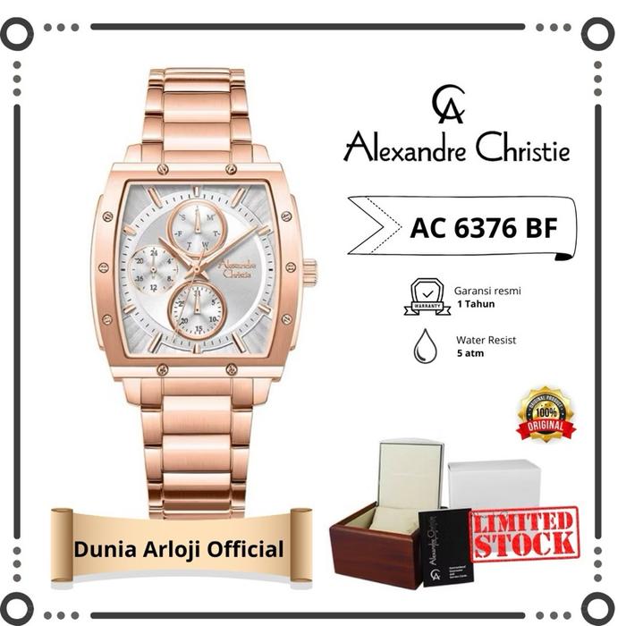 [ Dunia Arloji Pontianak ] ac 6376 BF jam tangan cewek petak alexandre christie ac 6376