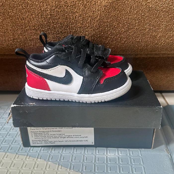 Sepatu Anak Jordan 1 low bred toe (second,terawat