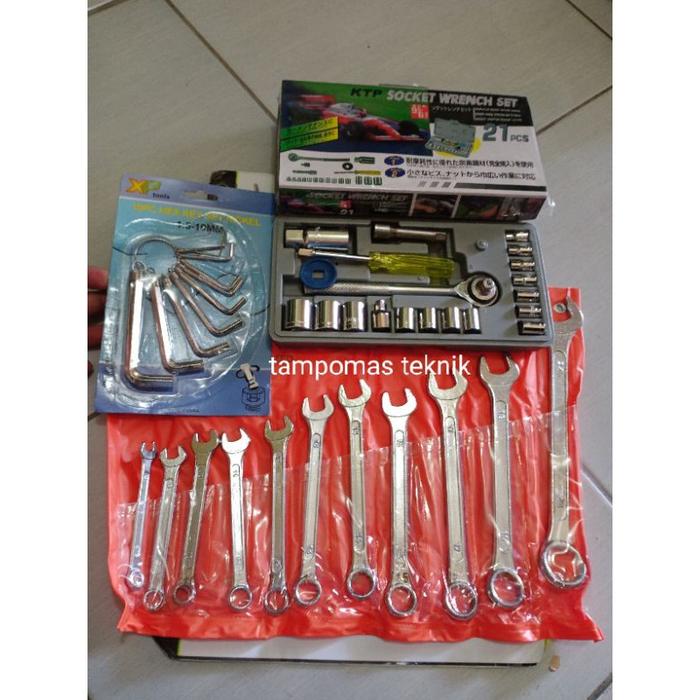 Bonus Kunci L 10pcs Kunci Sok Set 21pcs + Kunci Ring Pas Set 11pcs