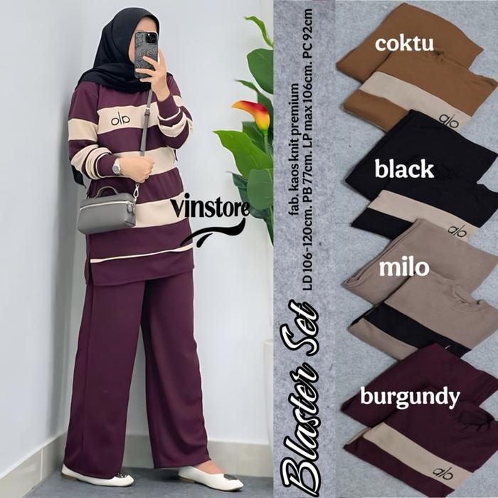 Setelan wanita knit blastera set premium