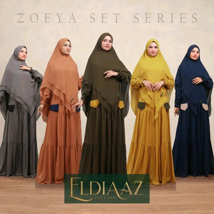 Gamis syari set Zoeya bahan babydoll armani by eldiaaz