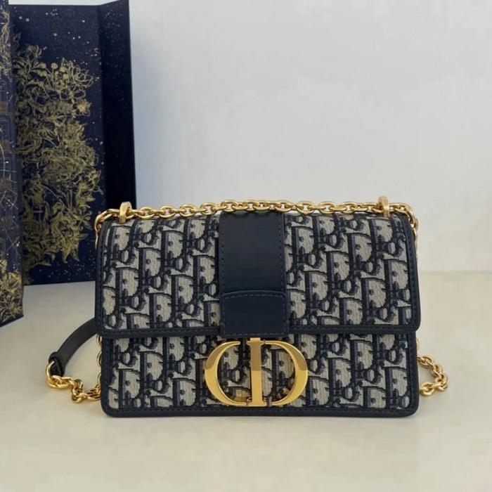 Tas CD 30 Montaigne Chain Oblique Jacquard Navy Ghw