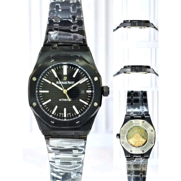 JAM TANGAN PRIA AUTOMATIC JAPAN AP ROYAL OAK ULTRA THIN BLACK EDITION