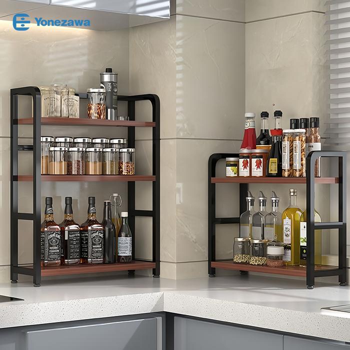 YONEZAWA RakDapur Rak Bumbu Dapur Rak Botol Bumbu Rak Susun Dapur Rak Bumbu Dapur 2 Susun Kitchen Sp