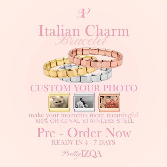 Pretty Izqa | Italian charm bracelet custom photo - charm custom foto