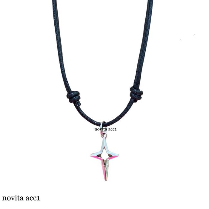 KALUNG TALI KOREA BANDUL BINTANG SMALL TACO SIMPEL Titanium Aksesoris kalung titanium pria bintang k