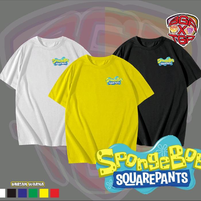 Baju Kaos Spongebob Squarepants Unisex Anak Dewasa Cewe - TGR SHO - Syal, Sabuk Pakaian Fashion