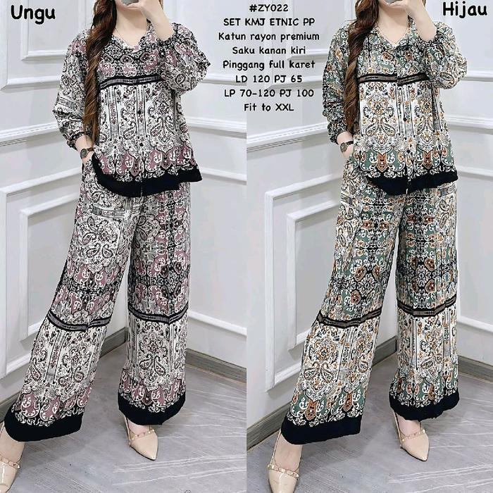Baju Tidur ZY022 Set KMJ Etnik PP