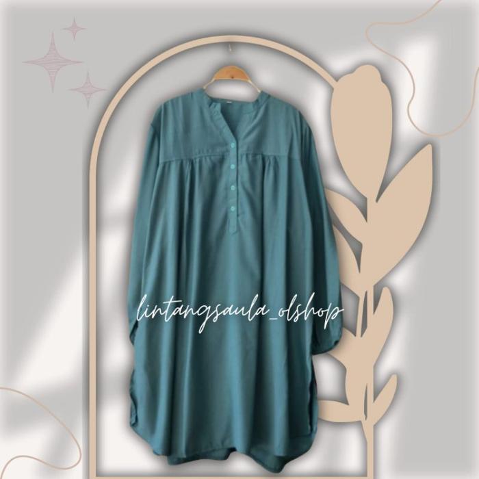 Terbaik Tunik Polos Viscose Jumbo Hijau Wardah