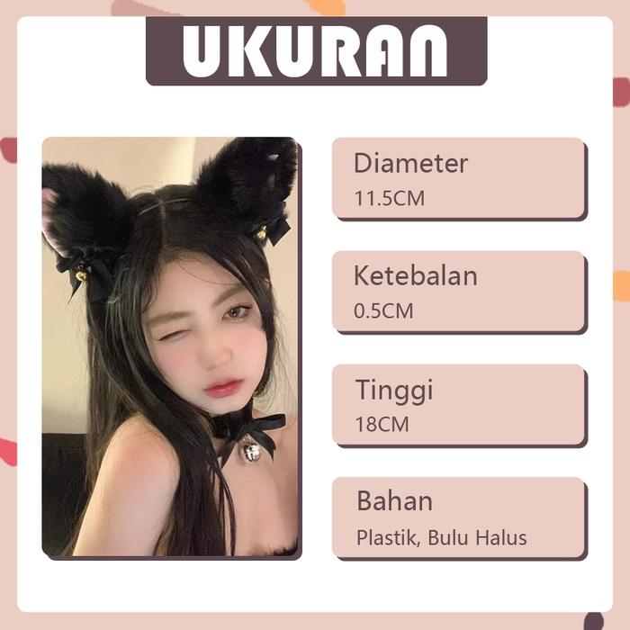 Donat - Bando Karakter Telinga Kucing Nekomimi Bandana Wanita Cosplay Anime
