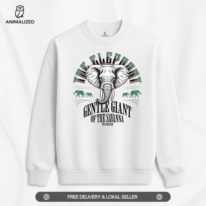 Animalized Sweater Crewneck Gajah The Elephant Gentle Giant Of Savana