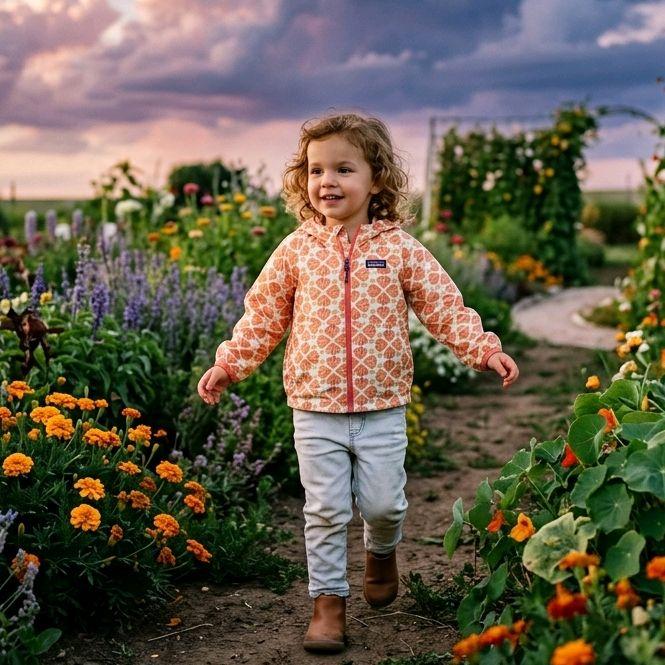 Patagonia Lightweight Seashell AOP Windbreaker Jaket Kids size tag 3T ( 3-4 tahun)