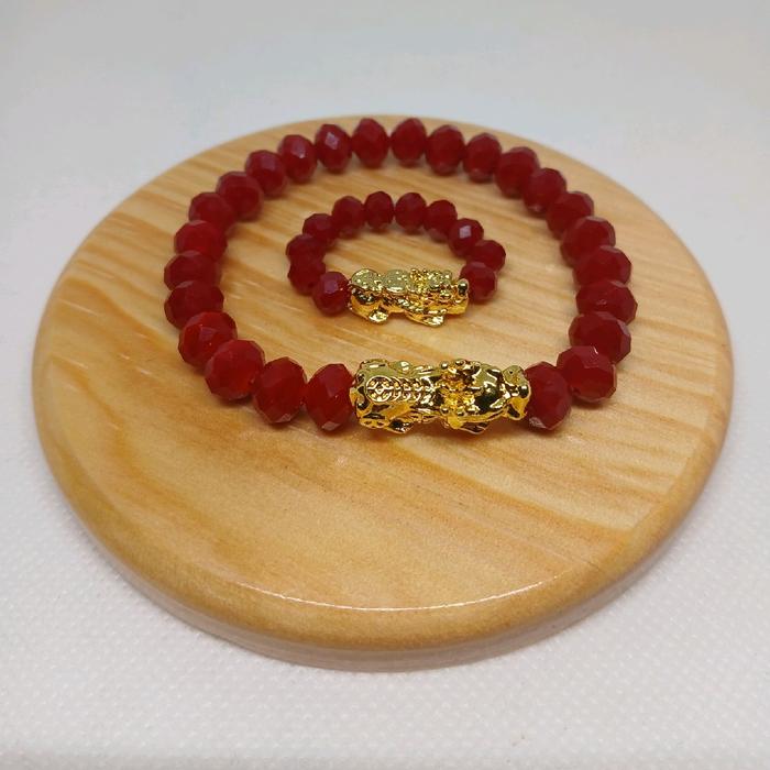 Set Gelang Cincin Liontin Pixiu Naga