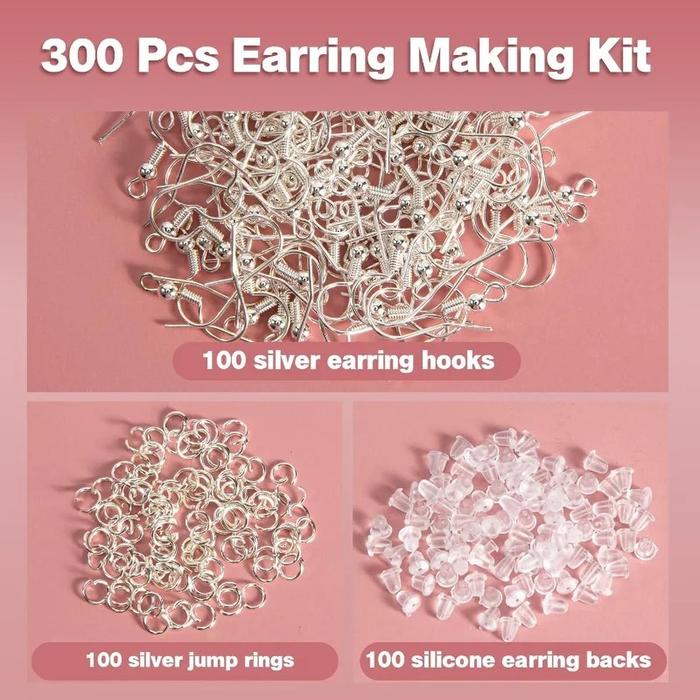 925 Silver Earring Hooks for Jewelry Making 300pcs DIY Hypoallergenic Gold Earring Findings with Jum