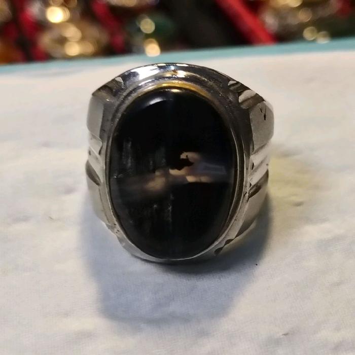cincin fosil kelor tapak jalak  kristal natural alam