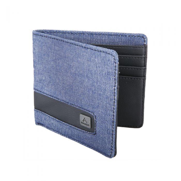 Eiger Dompet Pria Denima Wallet Warna Biru dengan 6 Slot Kartu & 2 Kantung Sisip Tersembunyi materia