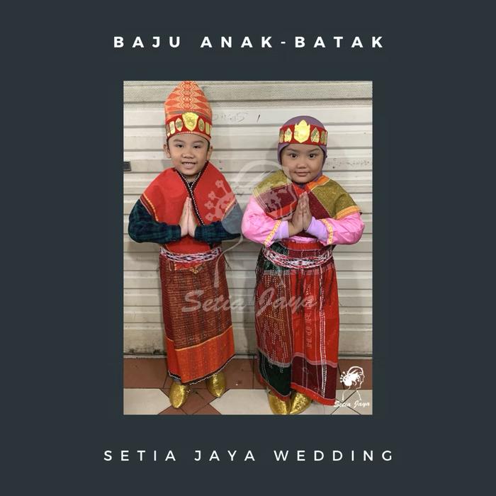 Baju Anak Batak Ulos Pengantin Simalungun Couple / Kostum Kartini Karnaval Sumatera Batak Ulos
