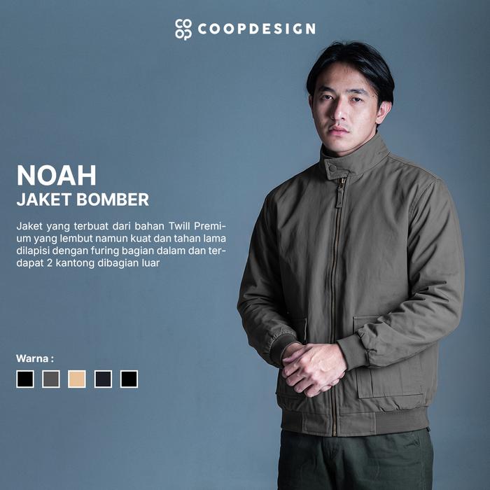 Coop Design - Noah Jaket Bomber Canvas Pria Windbreaker Unisex