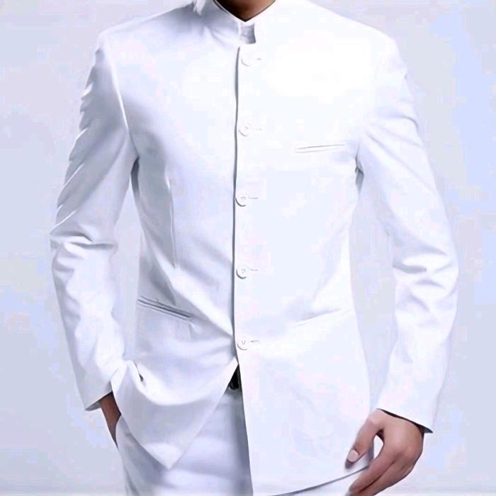 jas koko mandarin putih premium jas koko pria premium jas koko muslim modern jas formal