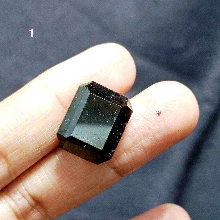 Natural Batu Akik Kecubung Kopi Octagon / Kotak B asli Kalimantan