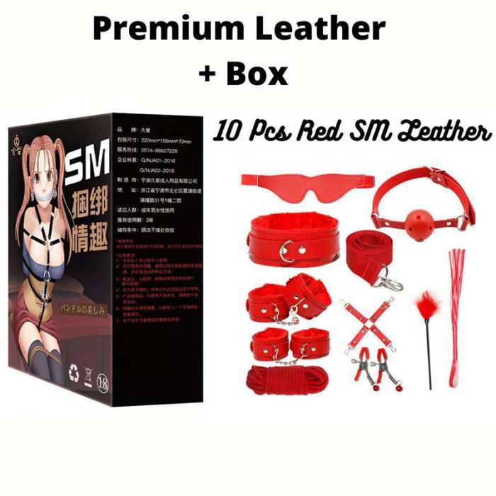PREMIUM BORGOL CINTA BULU LINGERIE HANDCUFF TALI IKAT BONDAGE SET BDSM RED