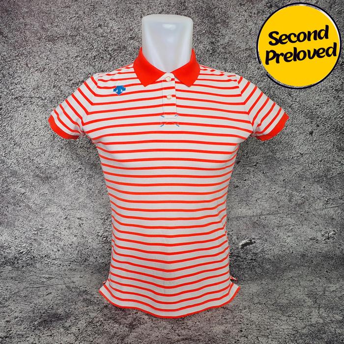 Baju Kaos Polo Wanita / Anak DESCENTE - Size S / Lebar 44 cm - Original - Second