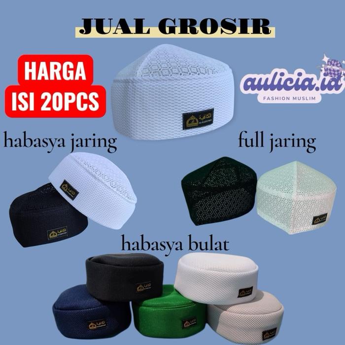 Grosir isi 20 | PECI HABASYA JARING DAN BULAT KOPIAH SONGKOK TERMURAH
