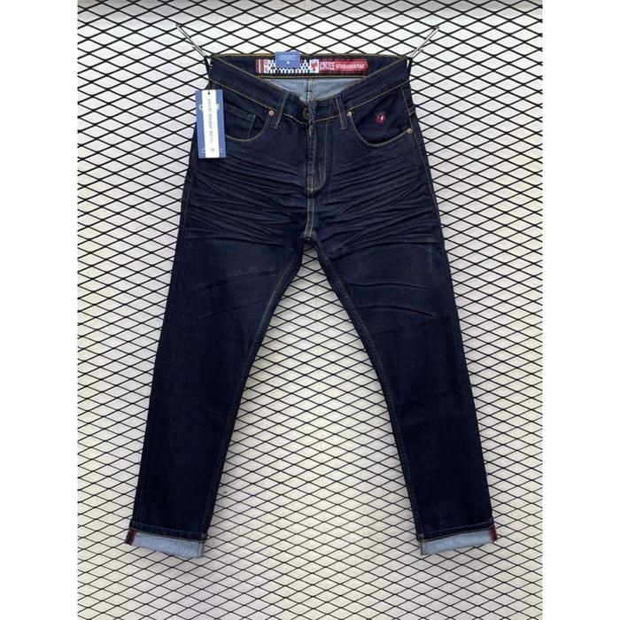 Cmjee vintage denim Celana Panjang slimfit Stretch Pria Jeans Garment wringkel