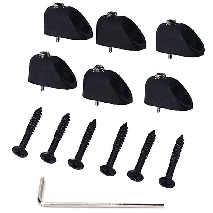 6Pcs Headless Guitar Locking Nut Set for Electric Bass String Retention Heavy Duty Metal Locking Nut