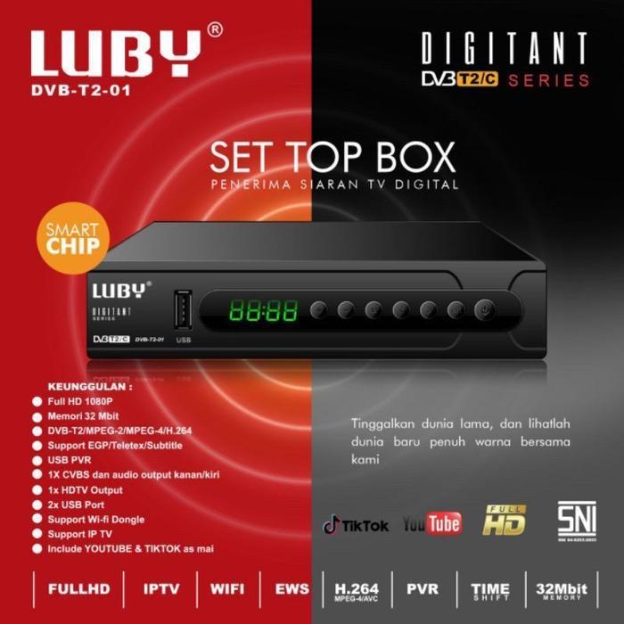 LUBY Set Top Box Digital/ Receiver TV Siaran Digital Luby DVBT2