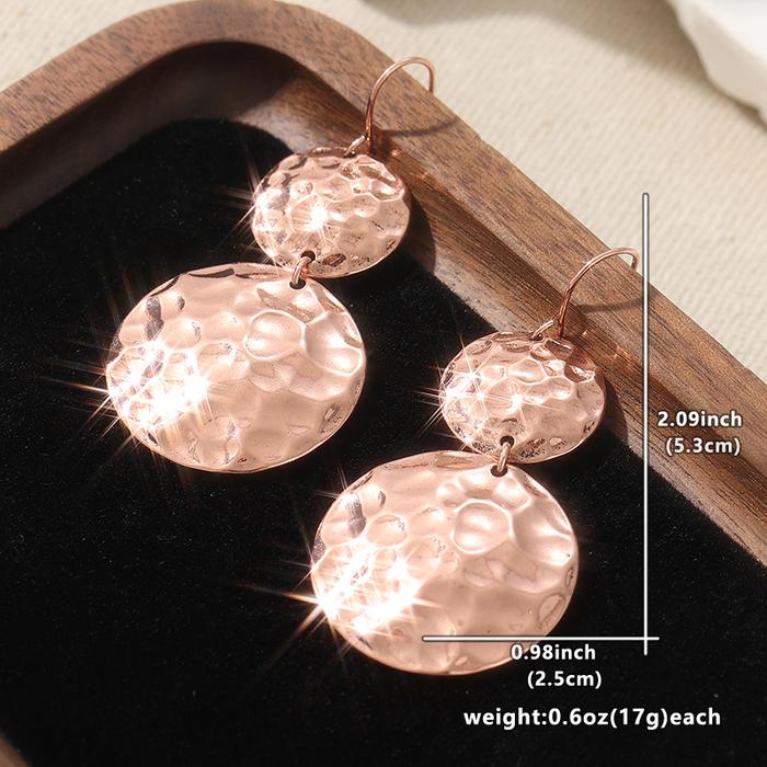 Modern Copper Earrings, Hammered Copper Earrings, Copper Jewelry, Large Earrings
