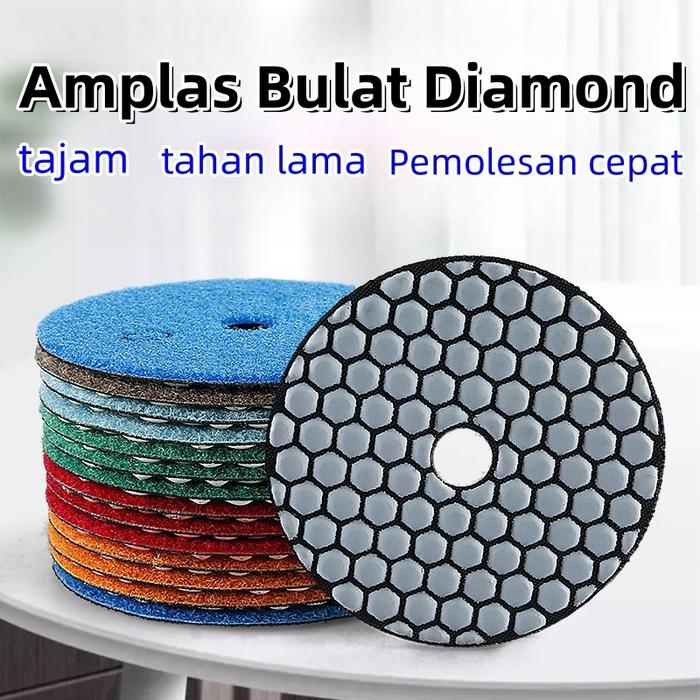Diamond Polishing Pad 3 inch Poles Marmer Granit Batu Amplas Lantai
