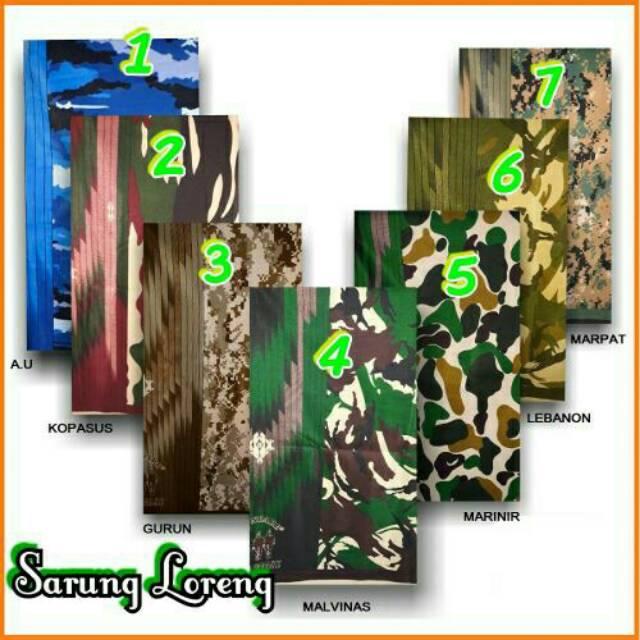 Sarung Loreng Muslim Dewasa Kain Halus Nyaman Motif Brimob,Nkri, Libanon,Kopasus,Malvinas,Auri Navy