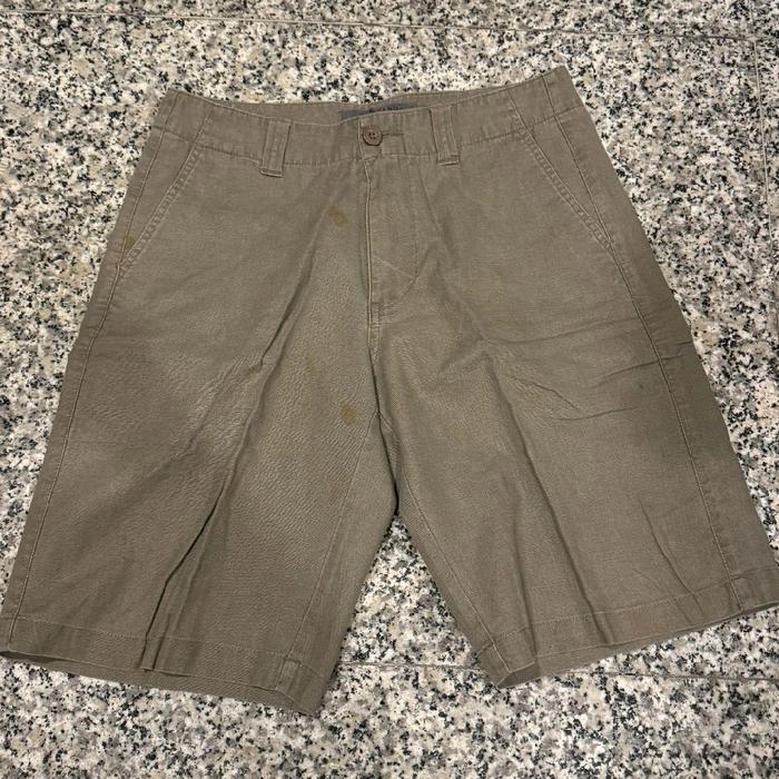 Celana Pendek Giordano Linen Shorts Brown Beige Coklat Size 30 Mens Pria Prelove Second