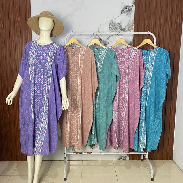 Daster Lowo Ekslusif Soft 02 Batik Cap Busui Lebar Dada 140 Panjang Baju 118 dengan Pilihan Warna Ce
