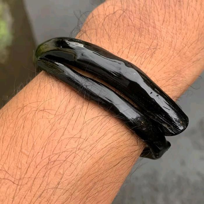 Gelang akar bahar hitam asli natural papua tangan glang