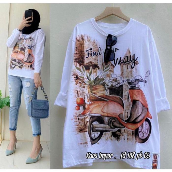 Baju Sweater Oversize Vespa Blouse Top Lengan Panjang | Vespa Way