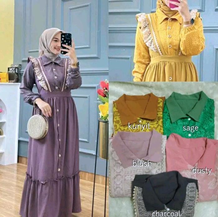 GAMIS RENDA CRINKLE AIRFLOW PREMIUM RENDA / GAMIS REMAJA BUSUI DRESS GAMIS MUSLIM WANITA KEKINIAN TE