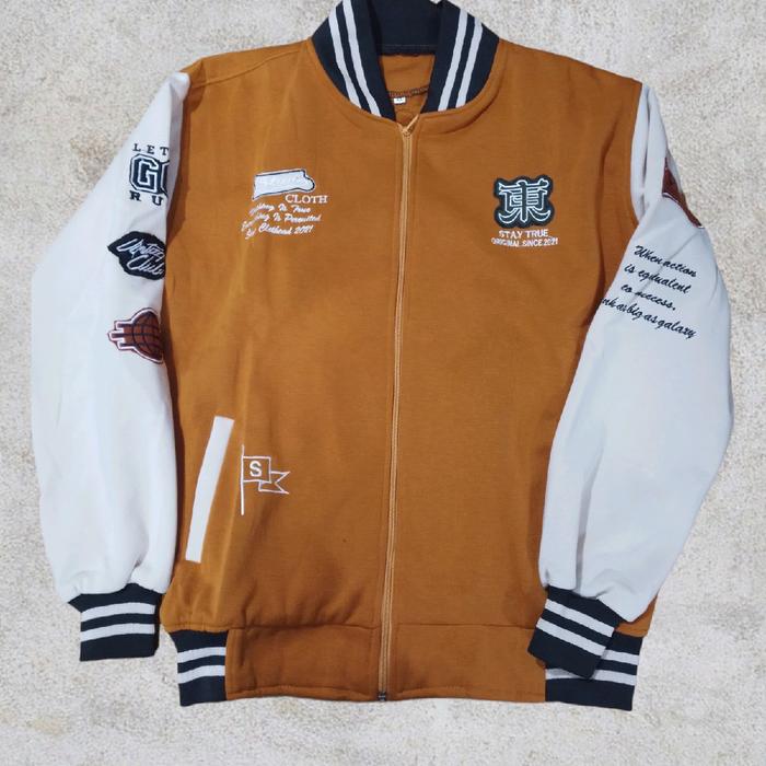 Jaket Base Ball Unisex Bahan Tebal untuk Pria dan Wanita