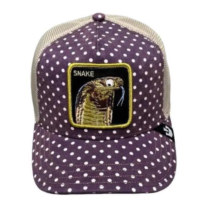 GOORIN BROS TRUCKER SNAKE EYES PURPLE WHITE