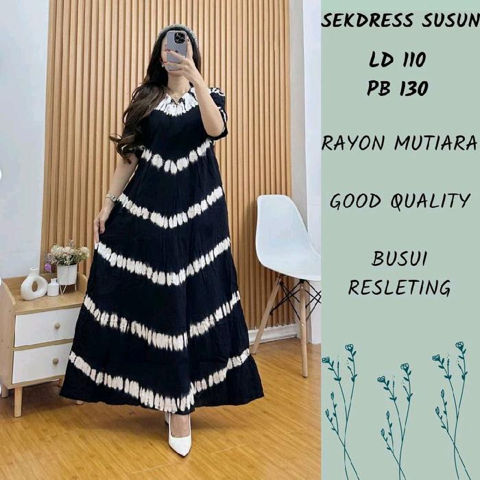 Sekdress Susun Rayon Mutiara Cap Busui