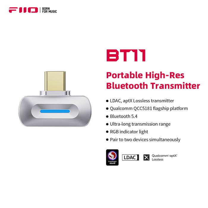 FiiO BT11(Type-C) Bluetooth 5.4 Transmitter for Mobile/Game Player to Wireless Headphones, LDAC/AptX