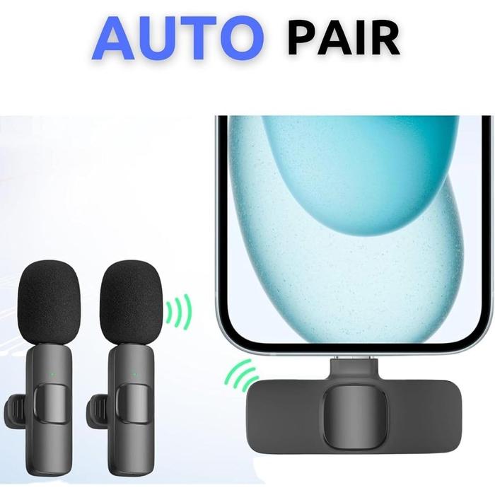 Mic Wireless Lavalier Clip on Microphone untuk HP Plug & Play Live Streaming & TikTok Suara Jernih P