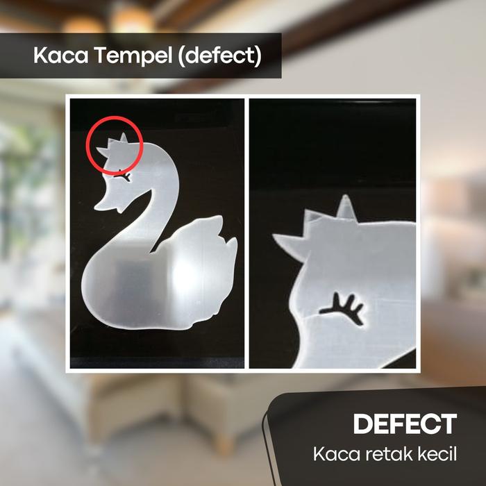 DEFECT Sticker Acrylic Motif Cermin Kaca Stiker Dekorasi Dinding Wall Mirror
