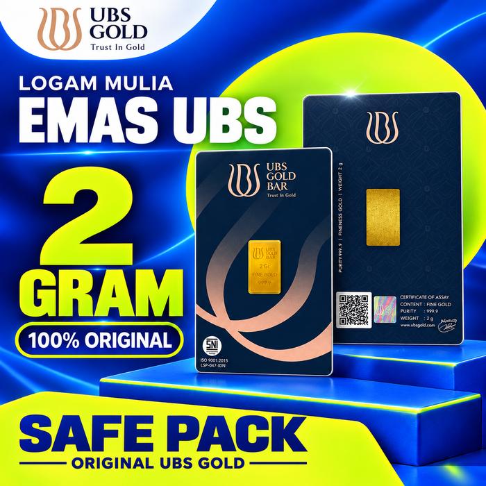 2 GR (GRAM) GOLDBAR/LOGAM MULIA/LM/EMAS BATANGAN UBS BERSERTIFIKAT - 2 g Retro
