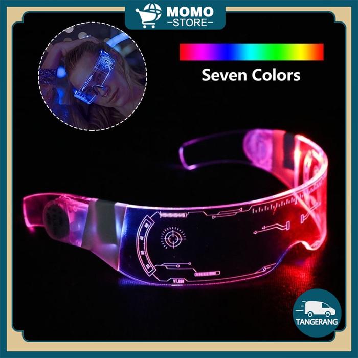 Kaca Mata LED Party / Cyber LED Glasses 7 Warna Kacamata Lampu LED DJ