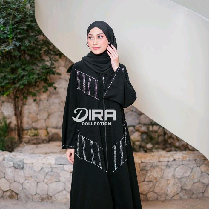 Abaya Elhabsyi Dubai 1093 Gamis Arab Hitam Pesta