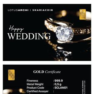 0,5 Gram 0.5 Gift Card Series Logam Mulia Wedding 1 LOTUS ARCHI Emas